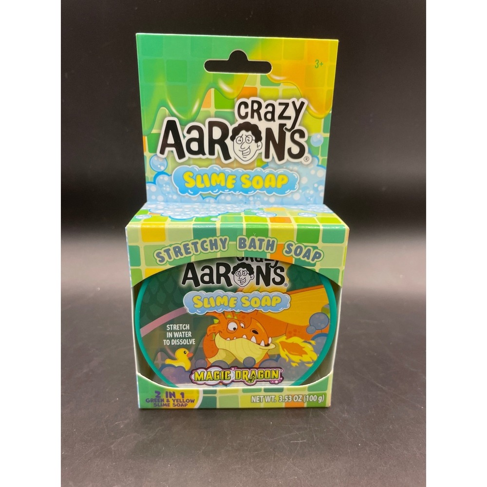 Crazy Aarons Slime Soap Magic Dragon Stretchy Bath Soap 2 in 1 Green Yellow